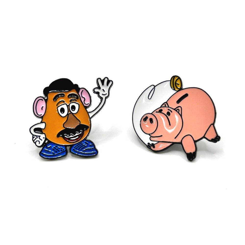 Toy Story Disney Enamel Pin Set OS Brown Pink Hamm Mr Potato Head Pixar Retro